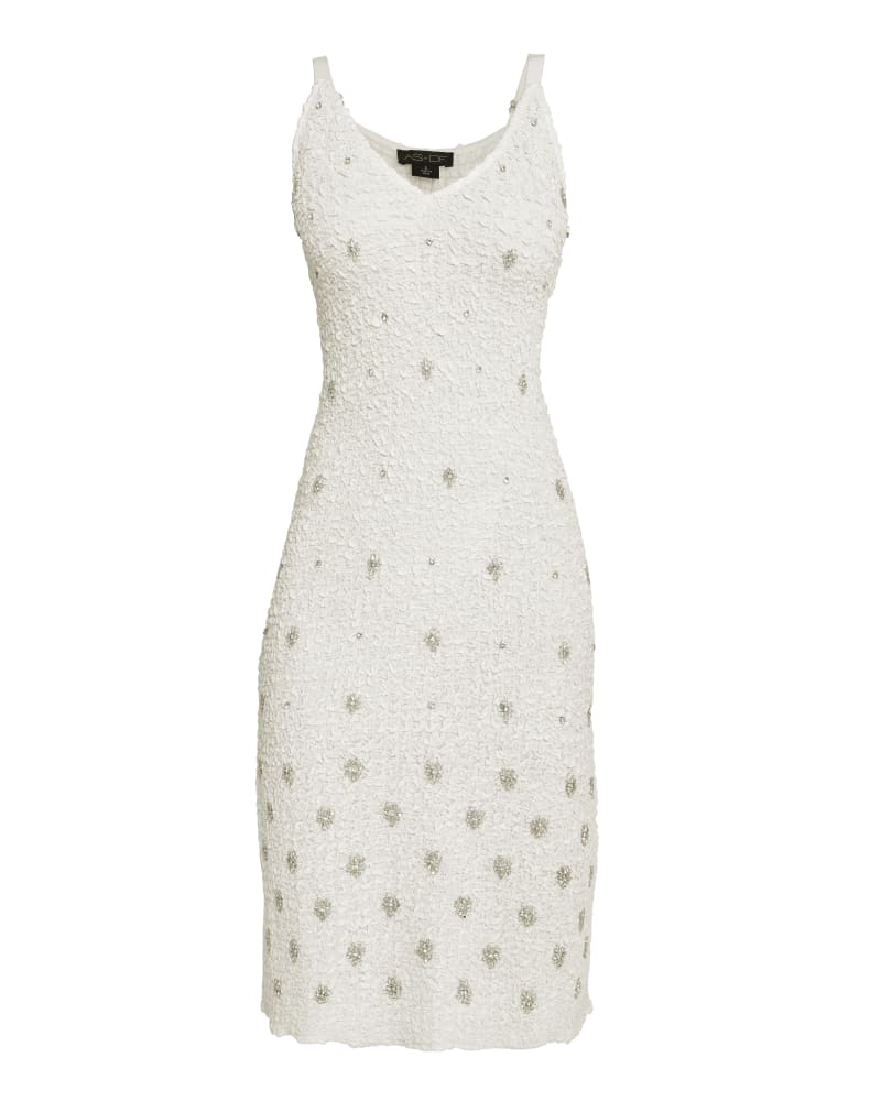 Front of a size XL Monte Carlo Dress in White by AS by DF. | dia_product_style_image_id:361108